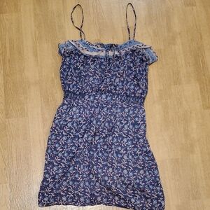 2010 American Eagle Purple Floral Print Spaghetti Strapped Dress Sz 2
